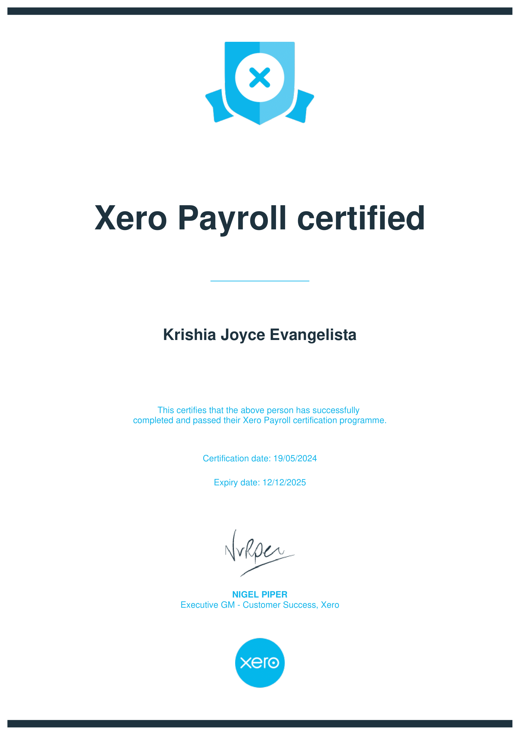 Xero Payroll Certified