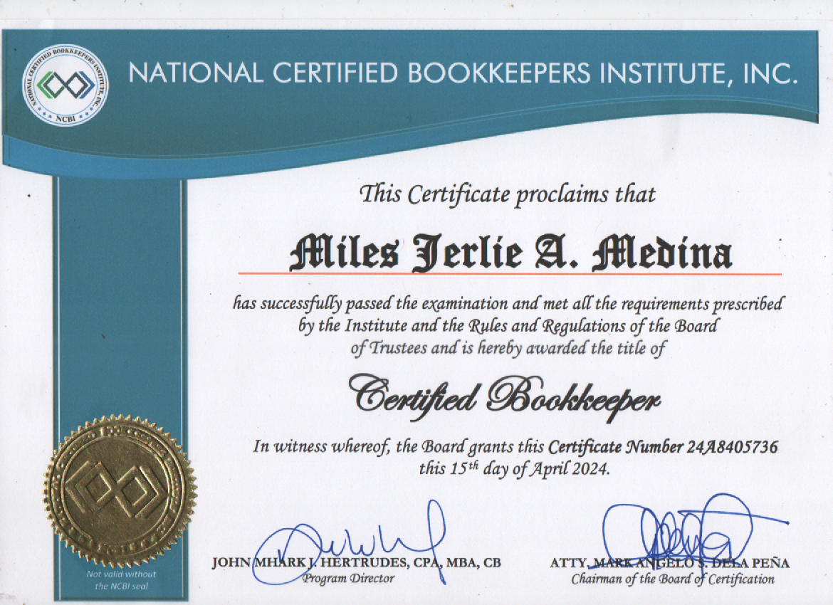 Certified Bookkeeper