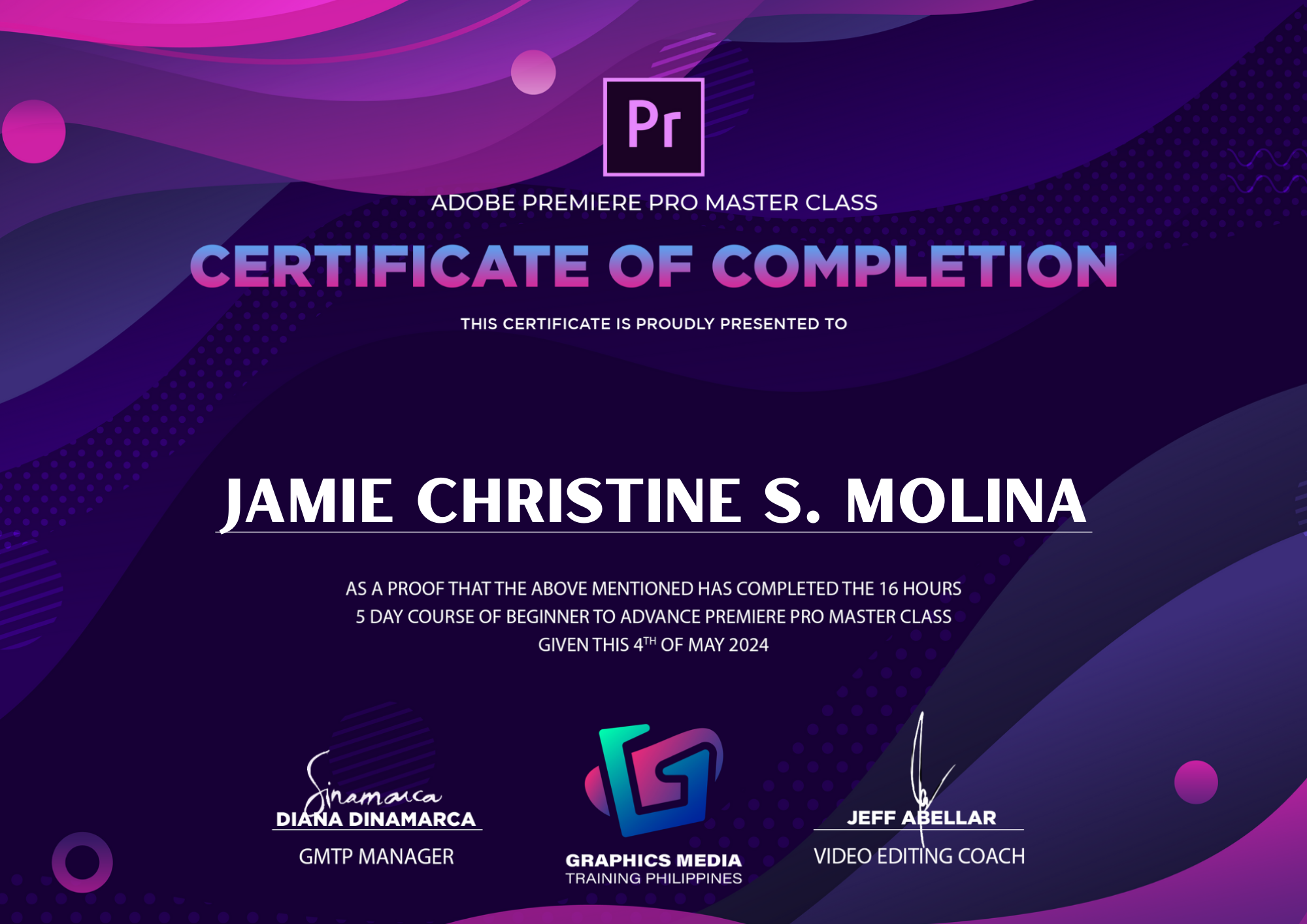 Graphic Media Philippines Beginner to Advance Premiere Pro Master Class Course