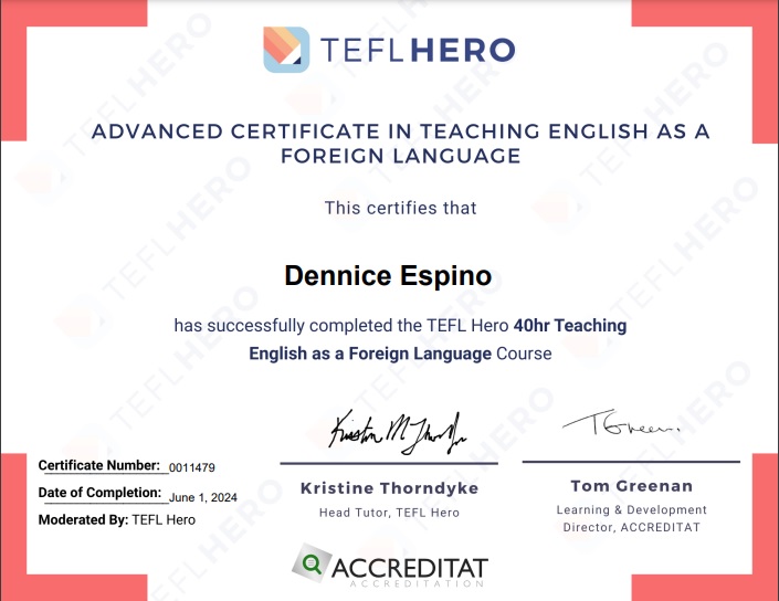 Teaching English as a Foreign Language Certificate