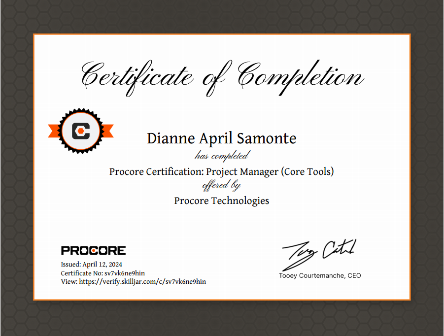 PROCORE SYSTEM MANAGEMENT TRAINING - CORE TOOLS