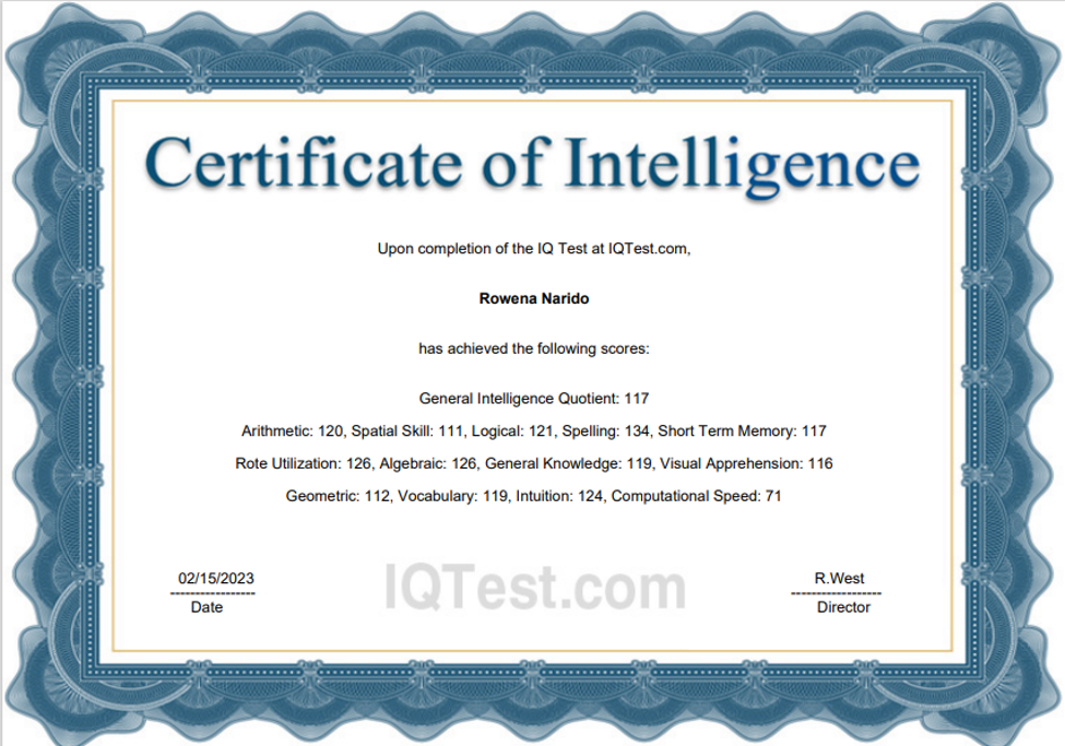IQ Certificate