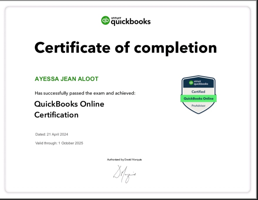 Quickbooks Online ProAdvisor Certificate