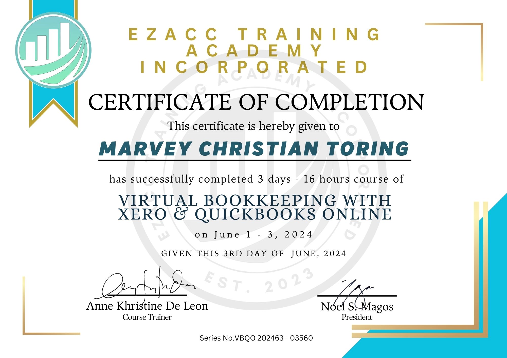 Quickbooks and Xero Training Certificate