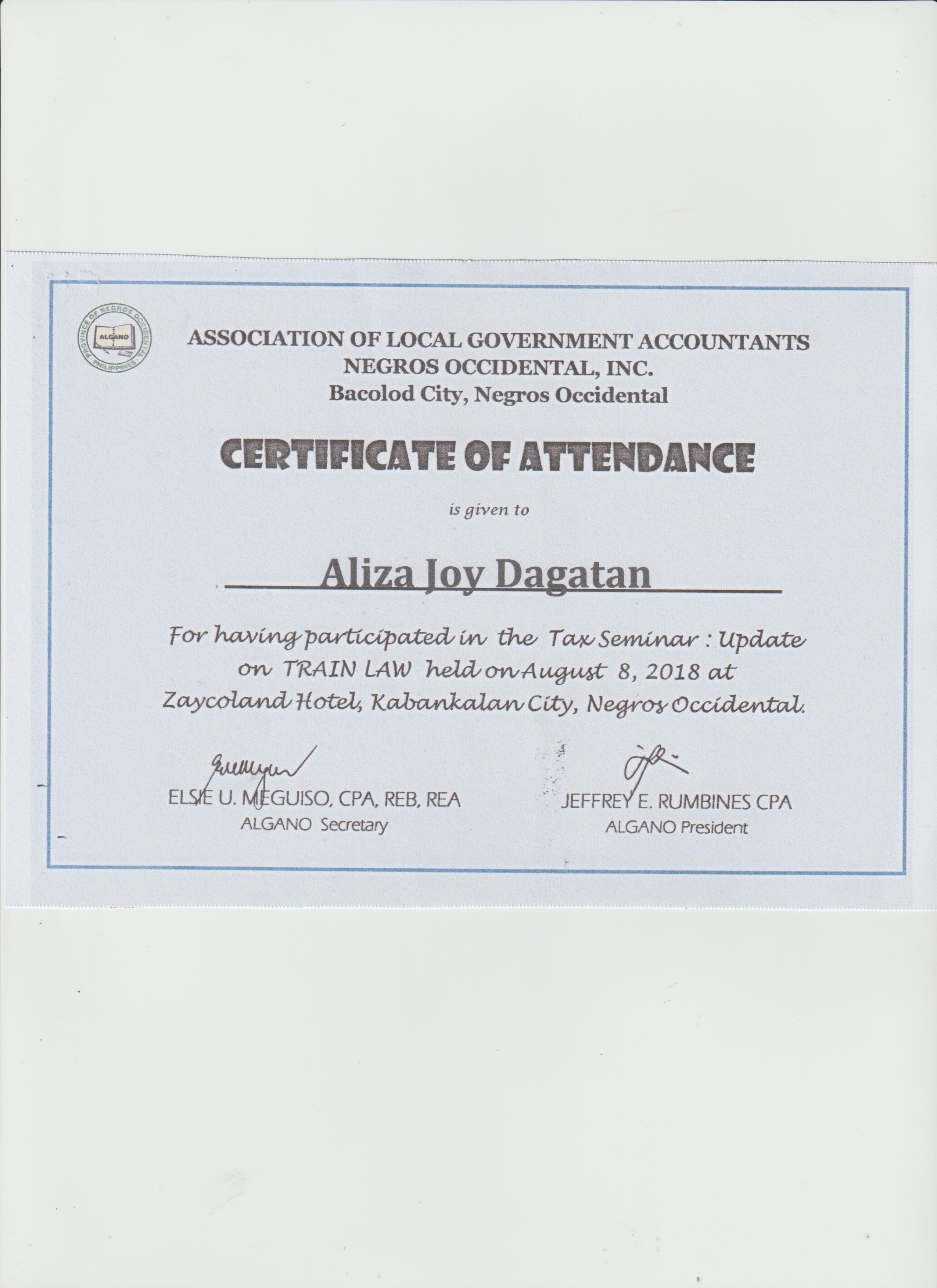 Participated in the Tax Seminar