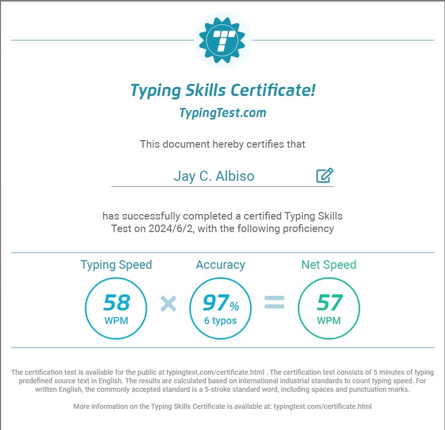 Typing test