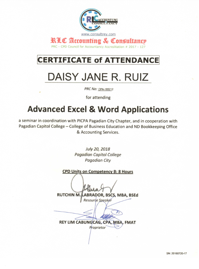 Advanced Excel & Word Application