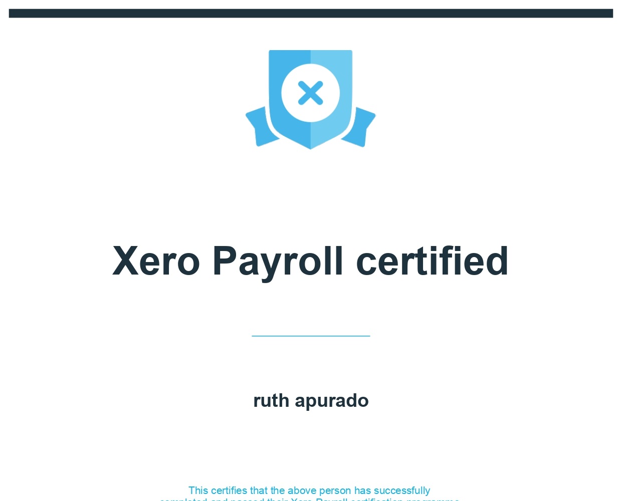 Xero Payroll Certificate