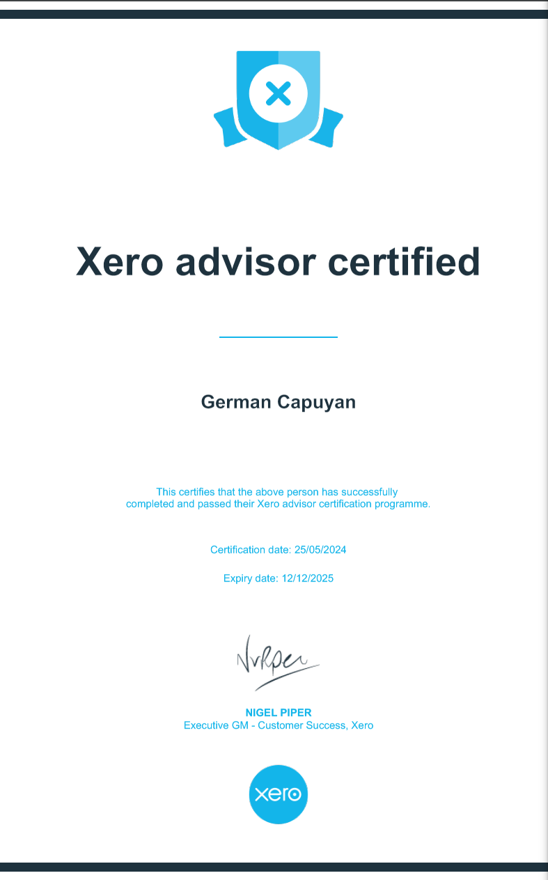 Xero Advisor Certificate