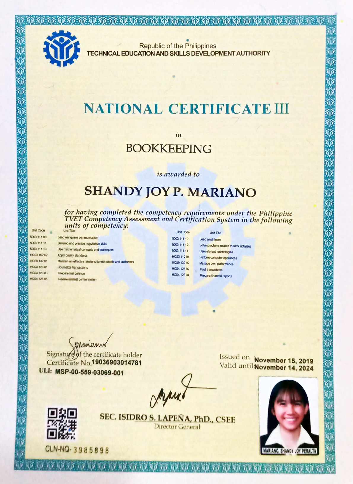 NC III BOOKKEEPING (TESDA)