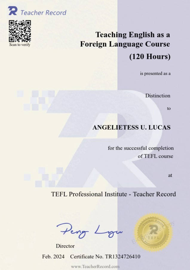 Teaching English as Foreign Language Certificate