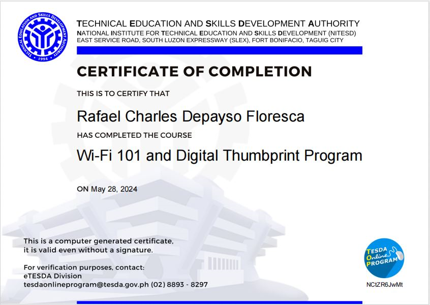 Wi-Fi 101 and Digital Thumbprint Program