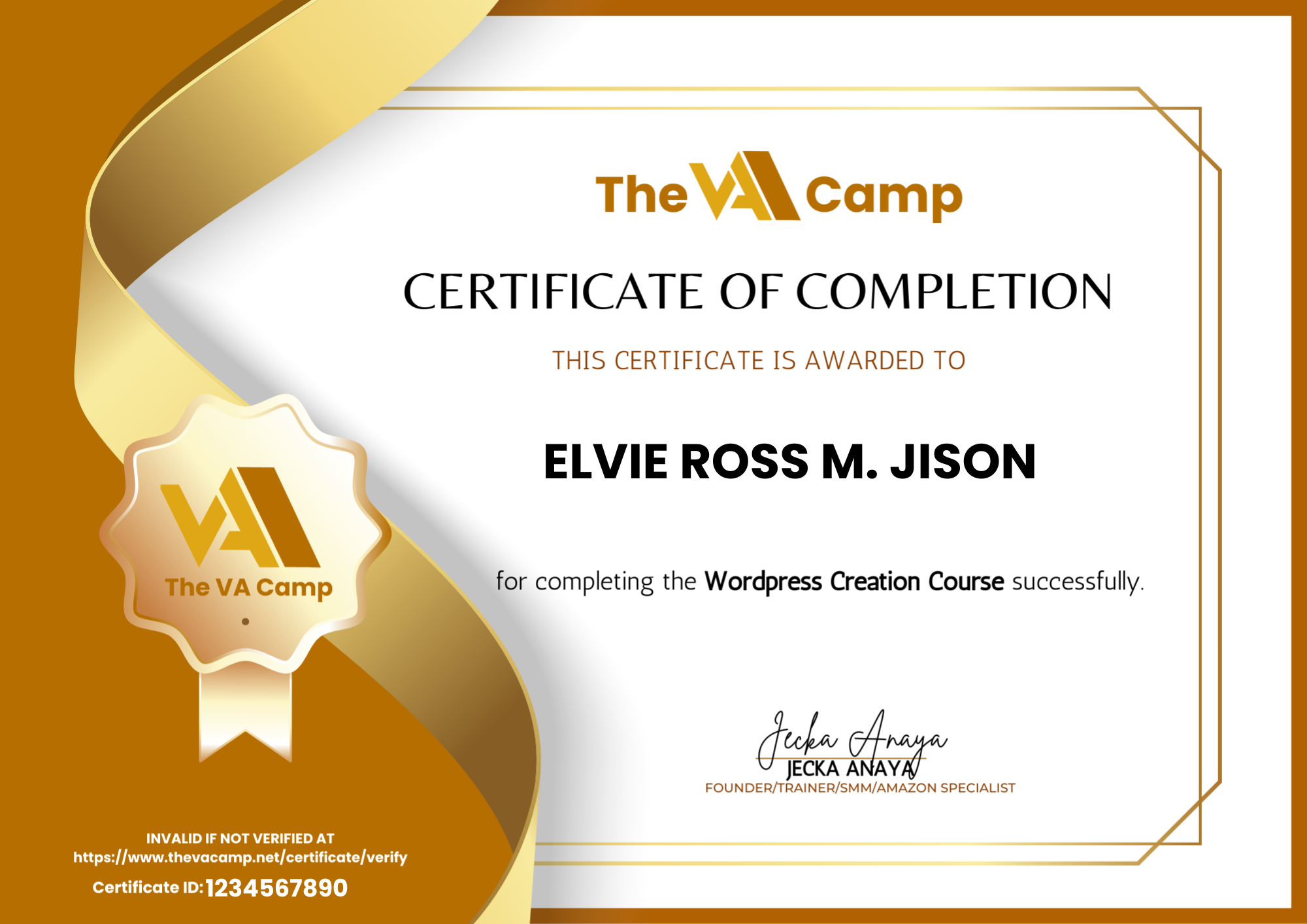 Wordpress Creation Certification