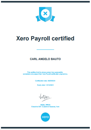 Xero Payroll Certified