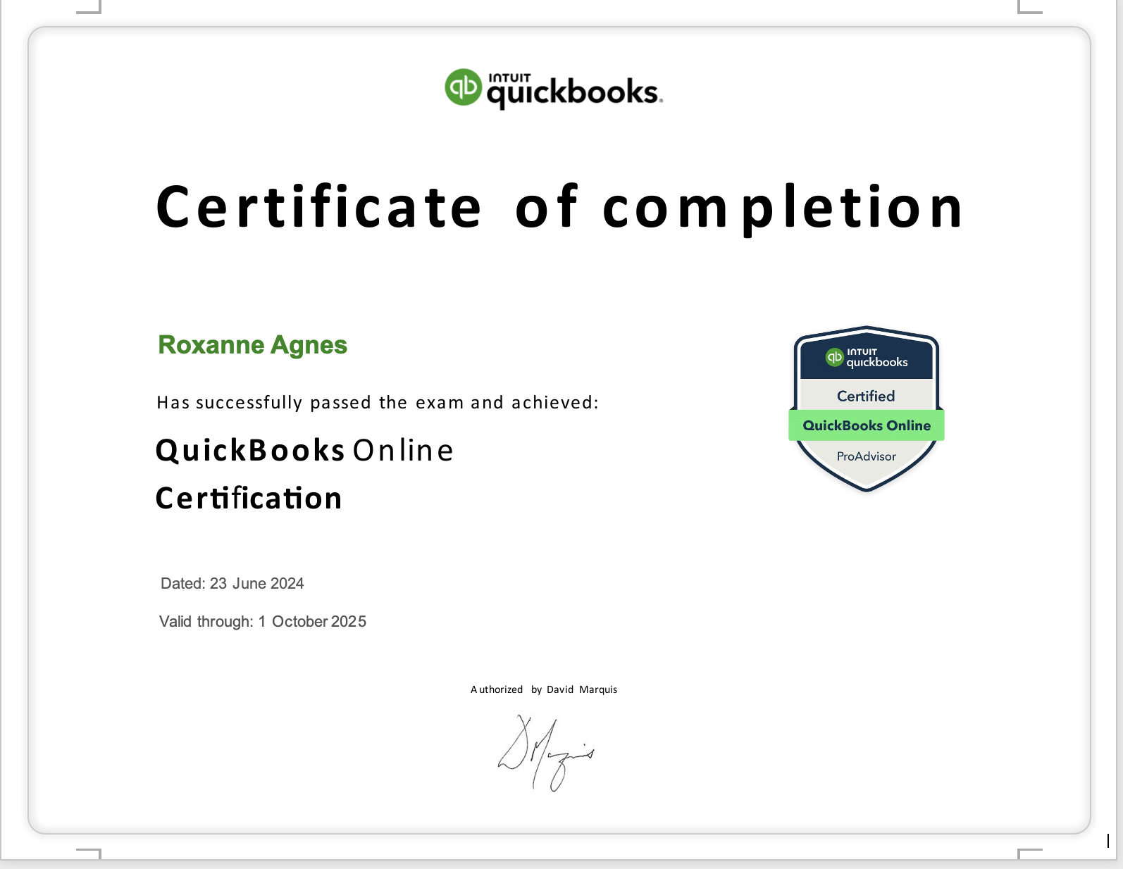 Quickbooks Online ProAdvisor