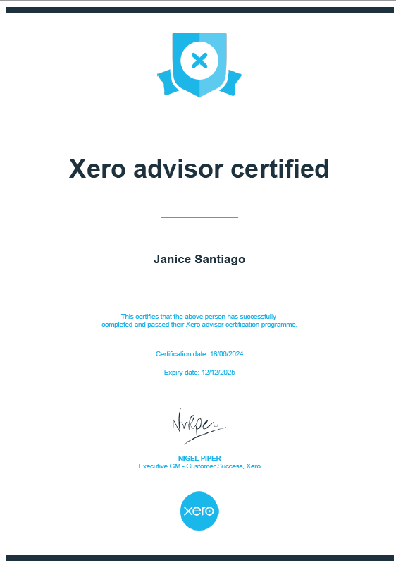 Xero Advisor Certificate