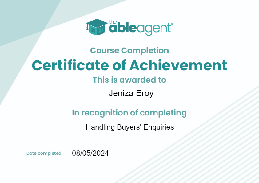 Real Estate/Sales Progression Complete Certificate