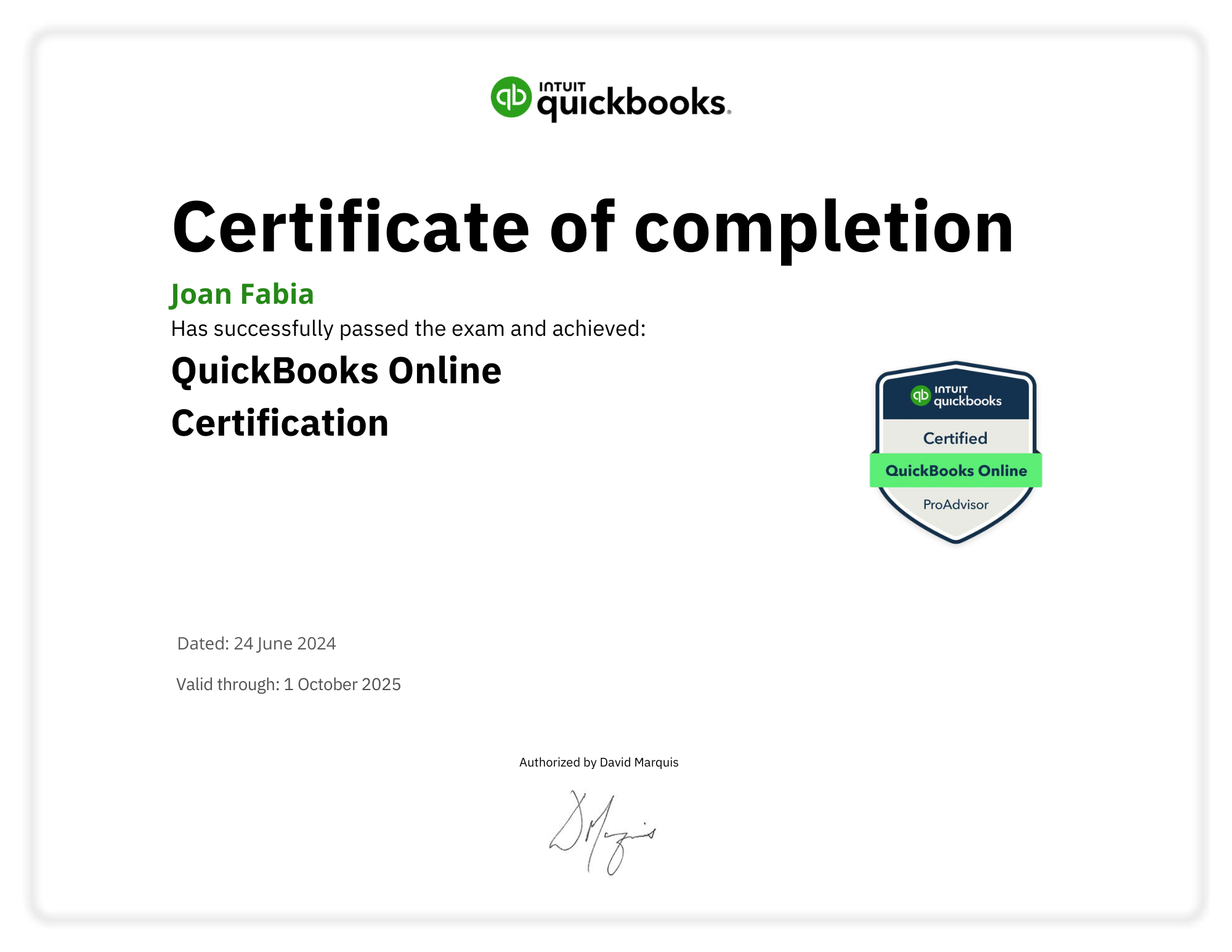 QuickBooks Online Certification