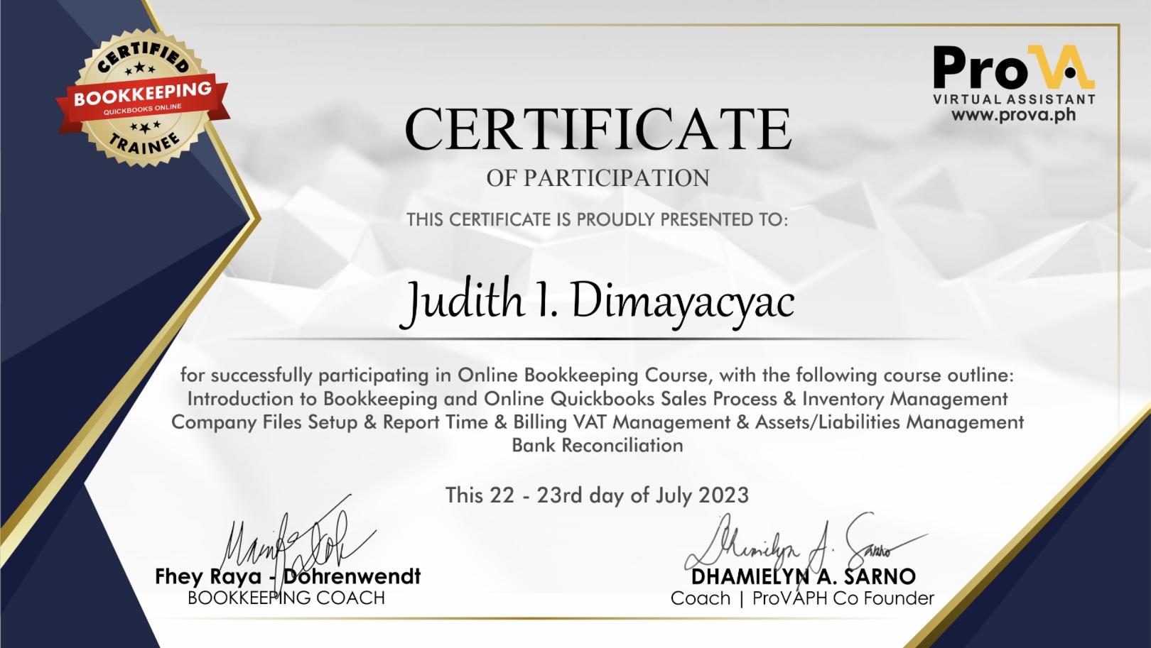 Online Bookkeeping Course Training