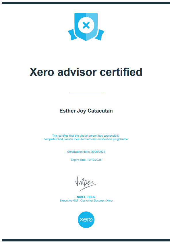 Xero ProAdvisor Certificate