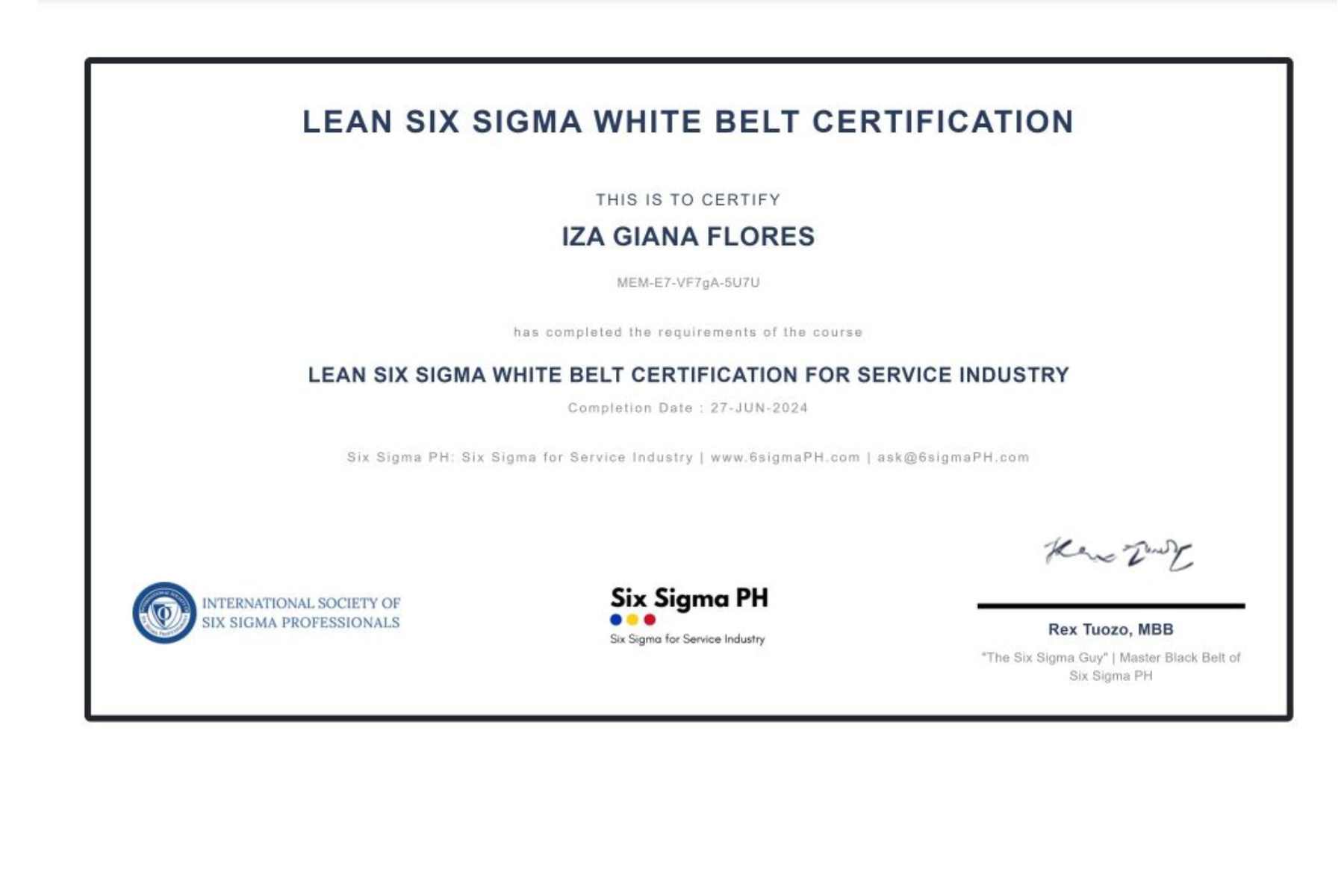 Lean Six Sigma White Belt