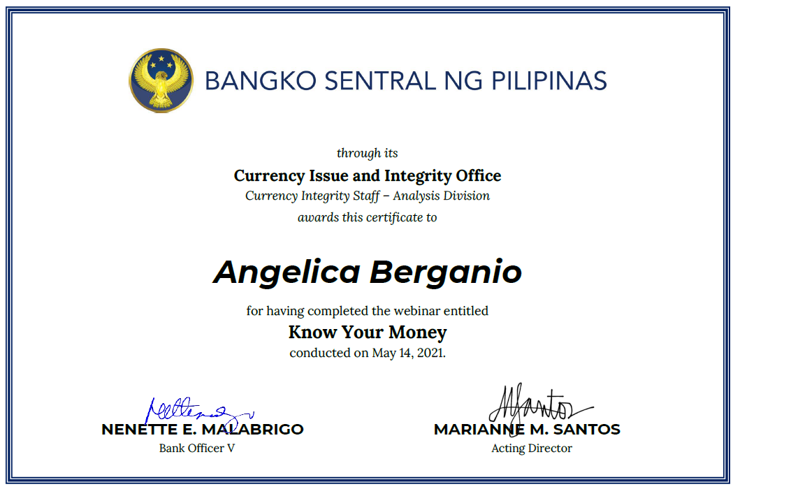 Know your Money by BANKO CENTRAL OF THE PHILIPPINES