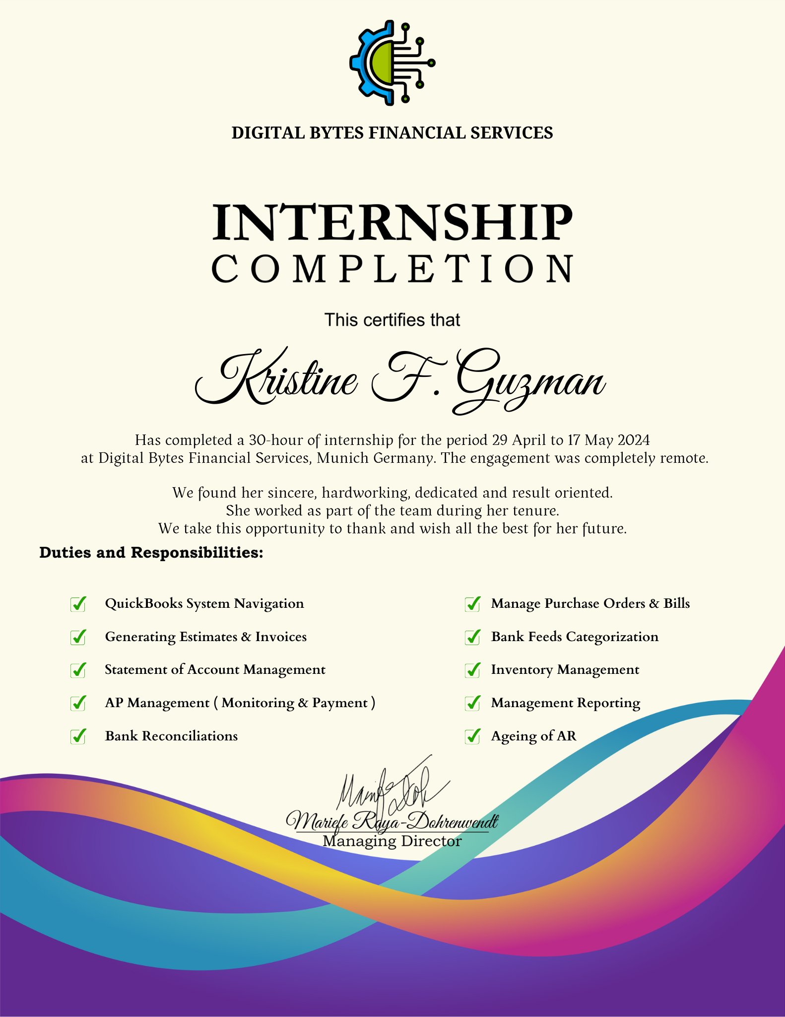 PROVA QBO INTERNSHIP