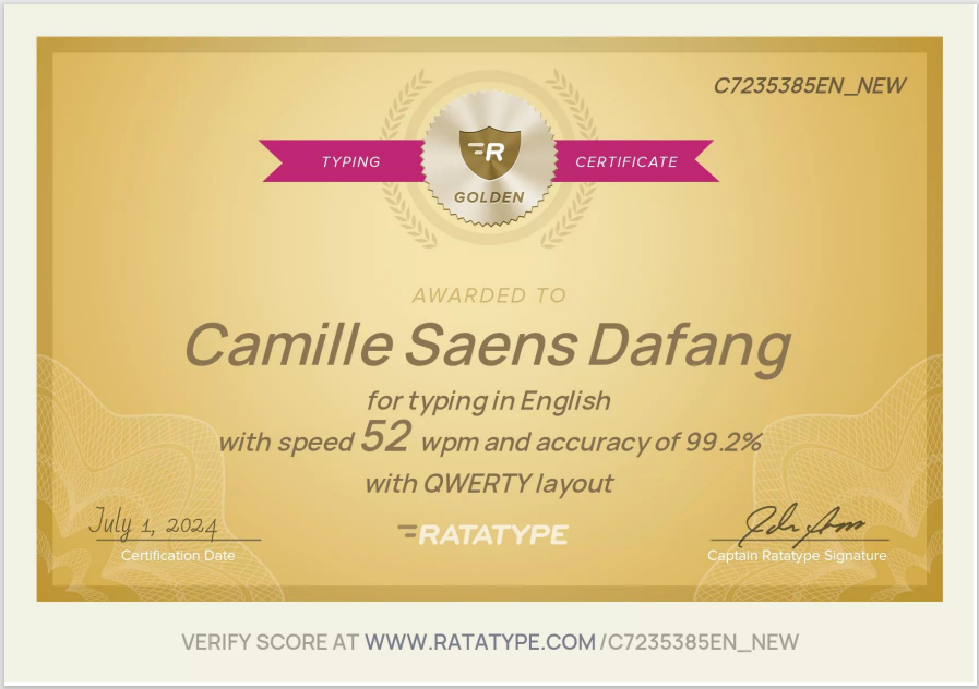 Typing Test Result