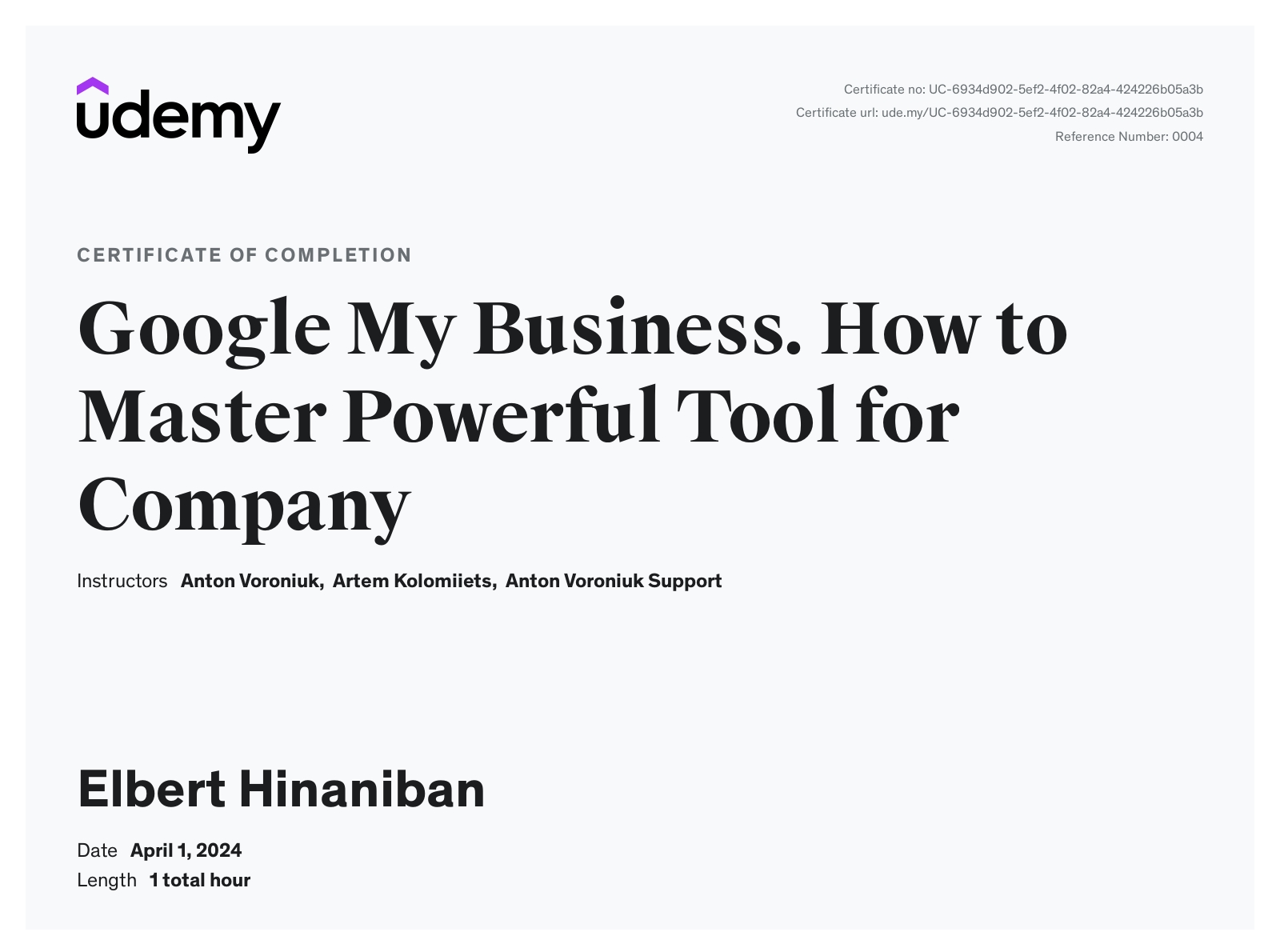 Google  Business Profile (Udemy)