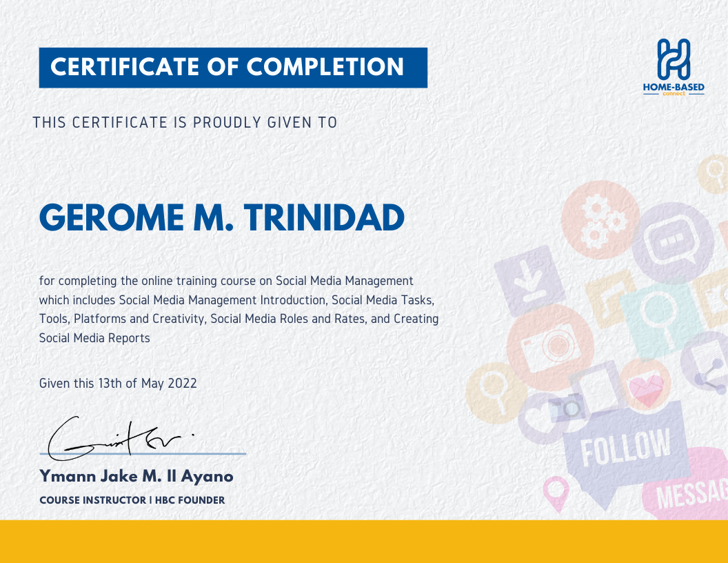 SMM Certificate