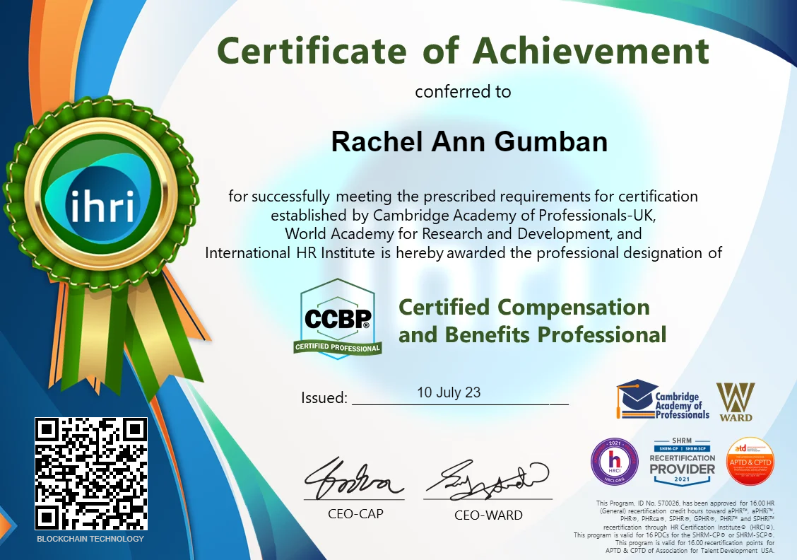 Certified Compensation and Benefits Professional