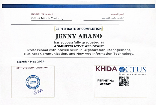 Administration Assistant Certificate