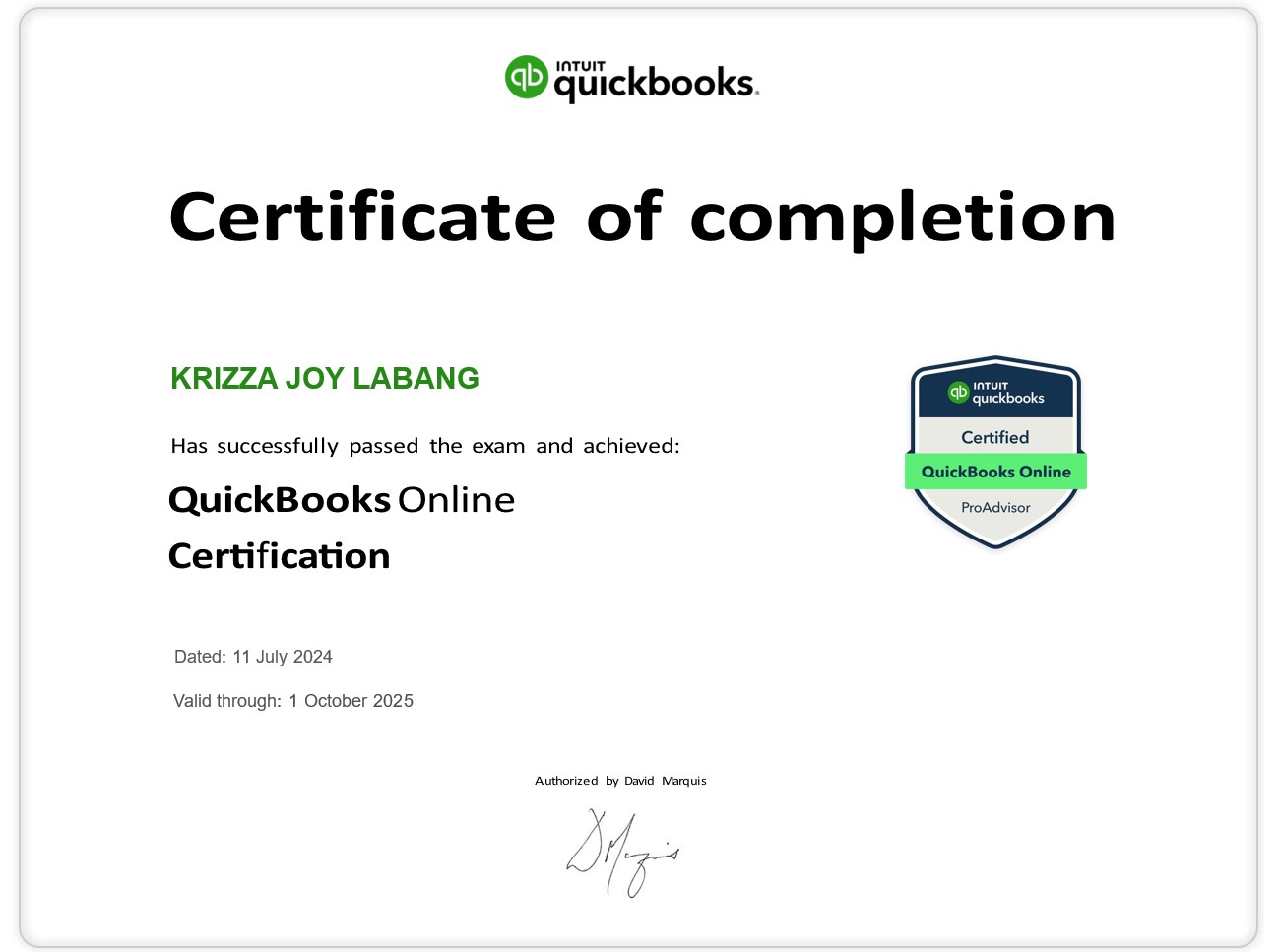 QUICKBOOKS Certified