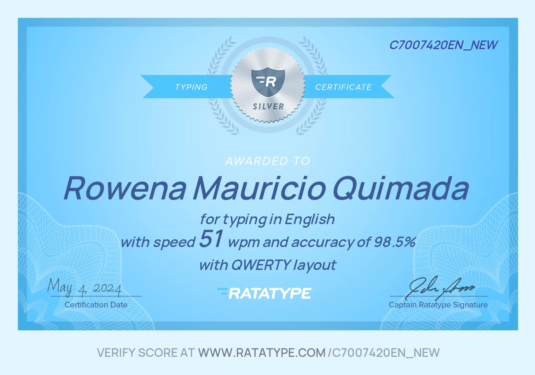 Typing Speed Cert