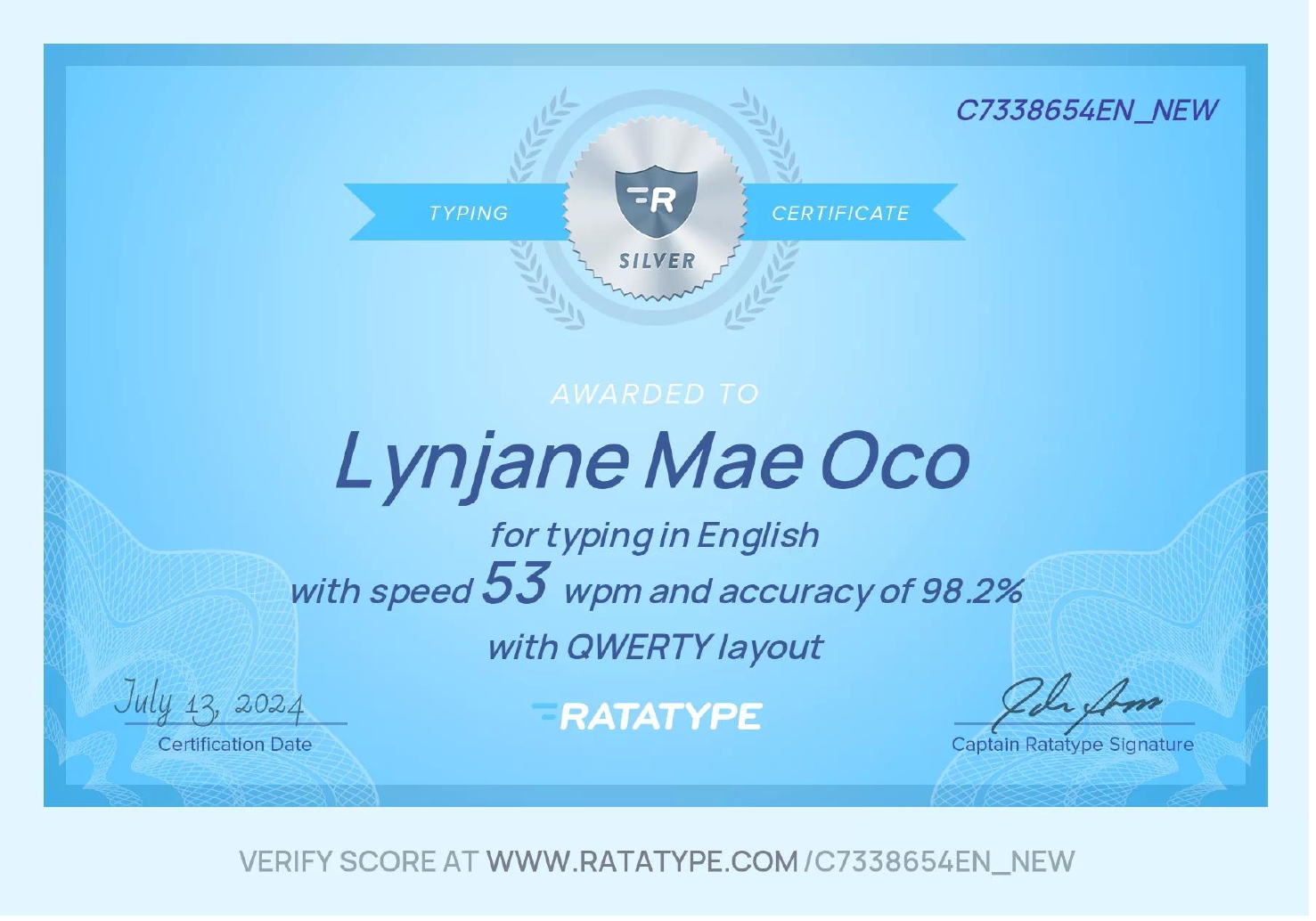 Typing Test Result