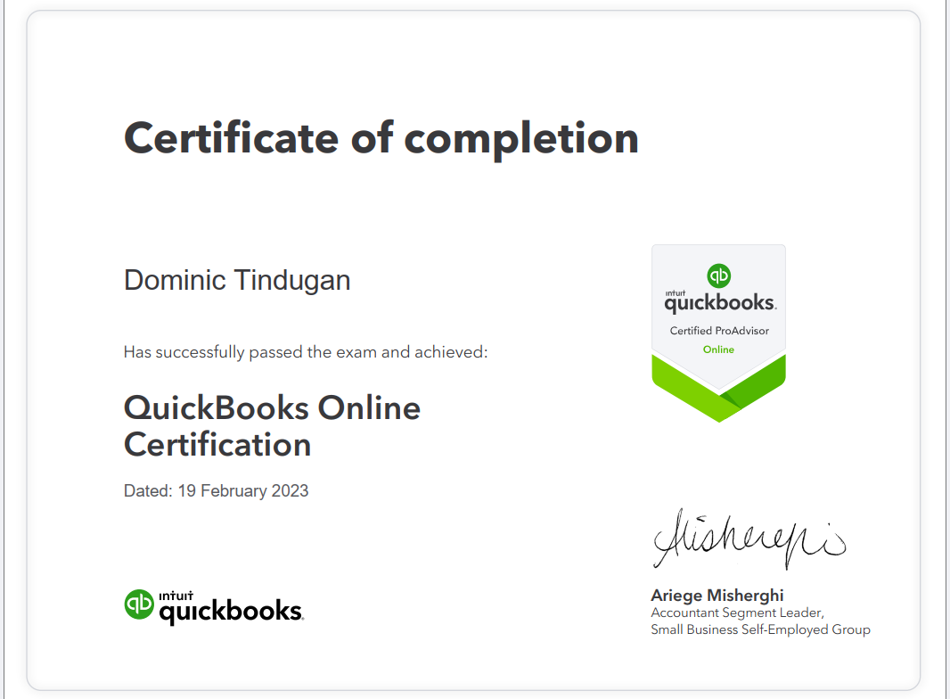 QuickBooks Pro Advisor Certification