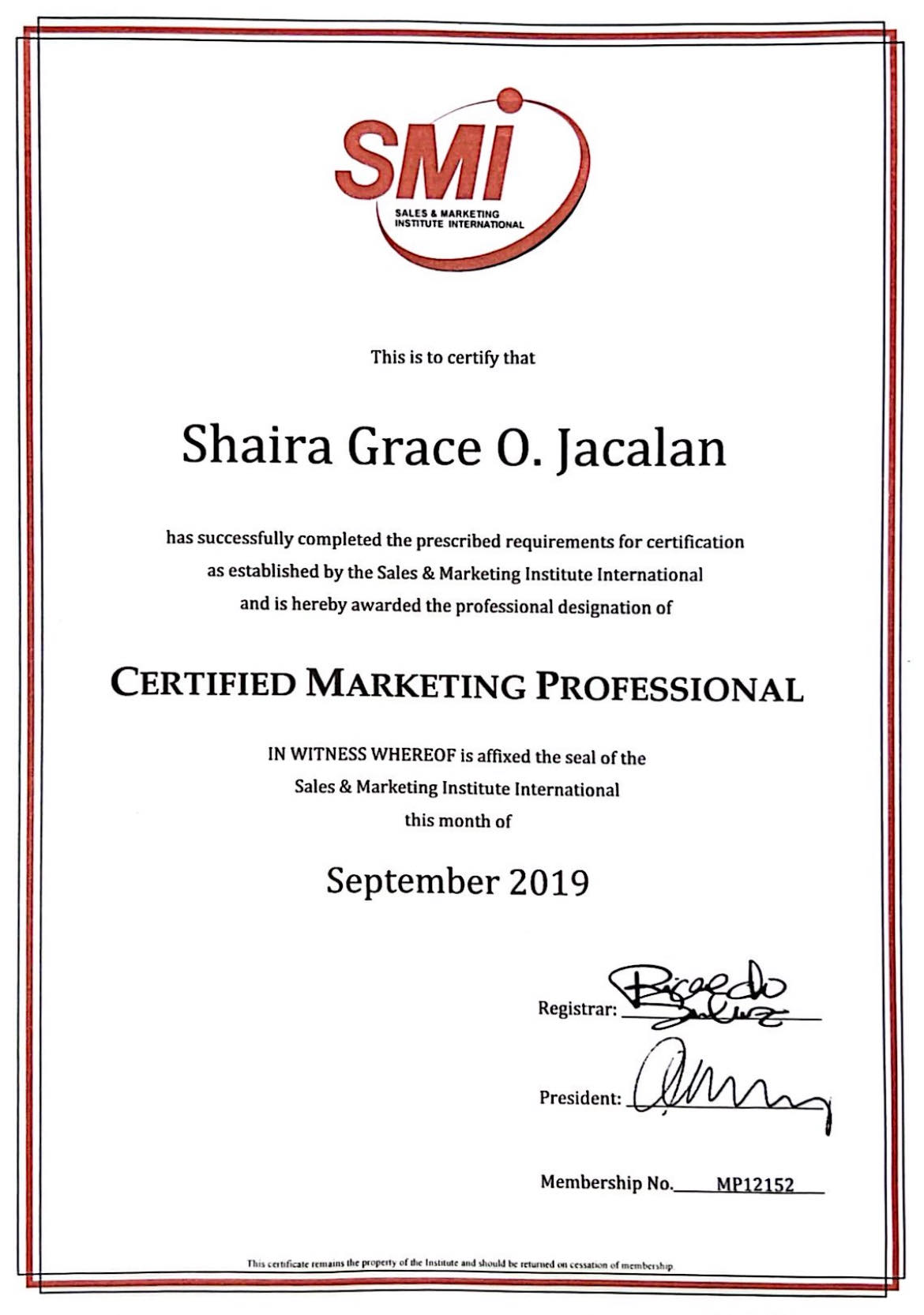 Certified Marketing Professional
