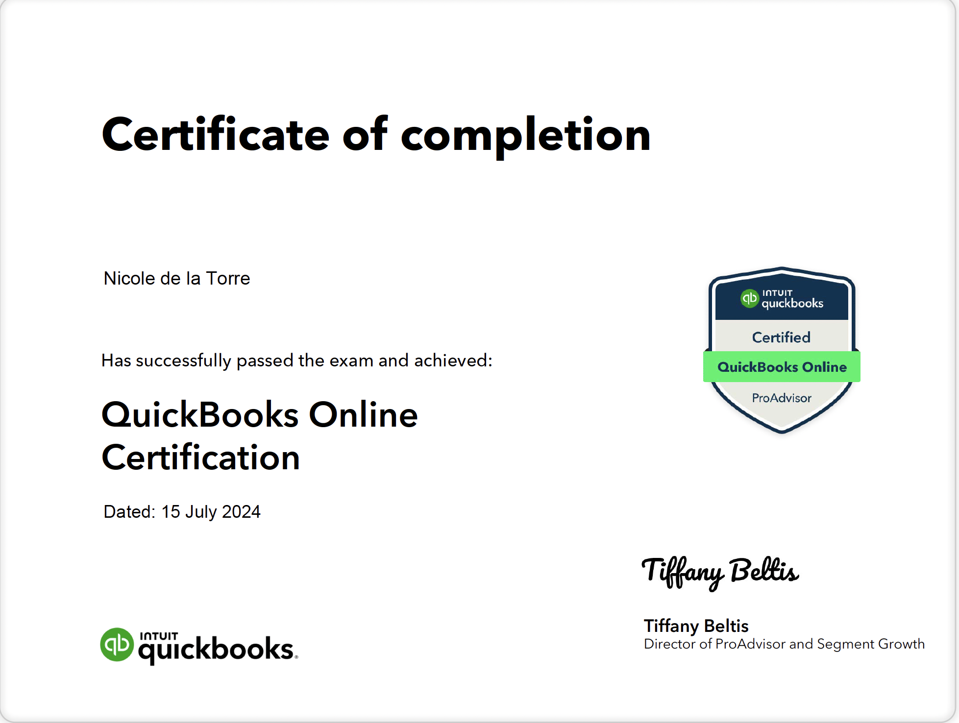 Quickbooks Online ProAdvisor