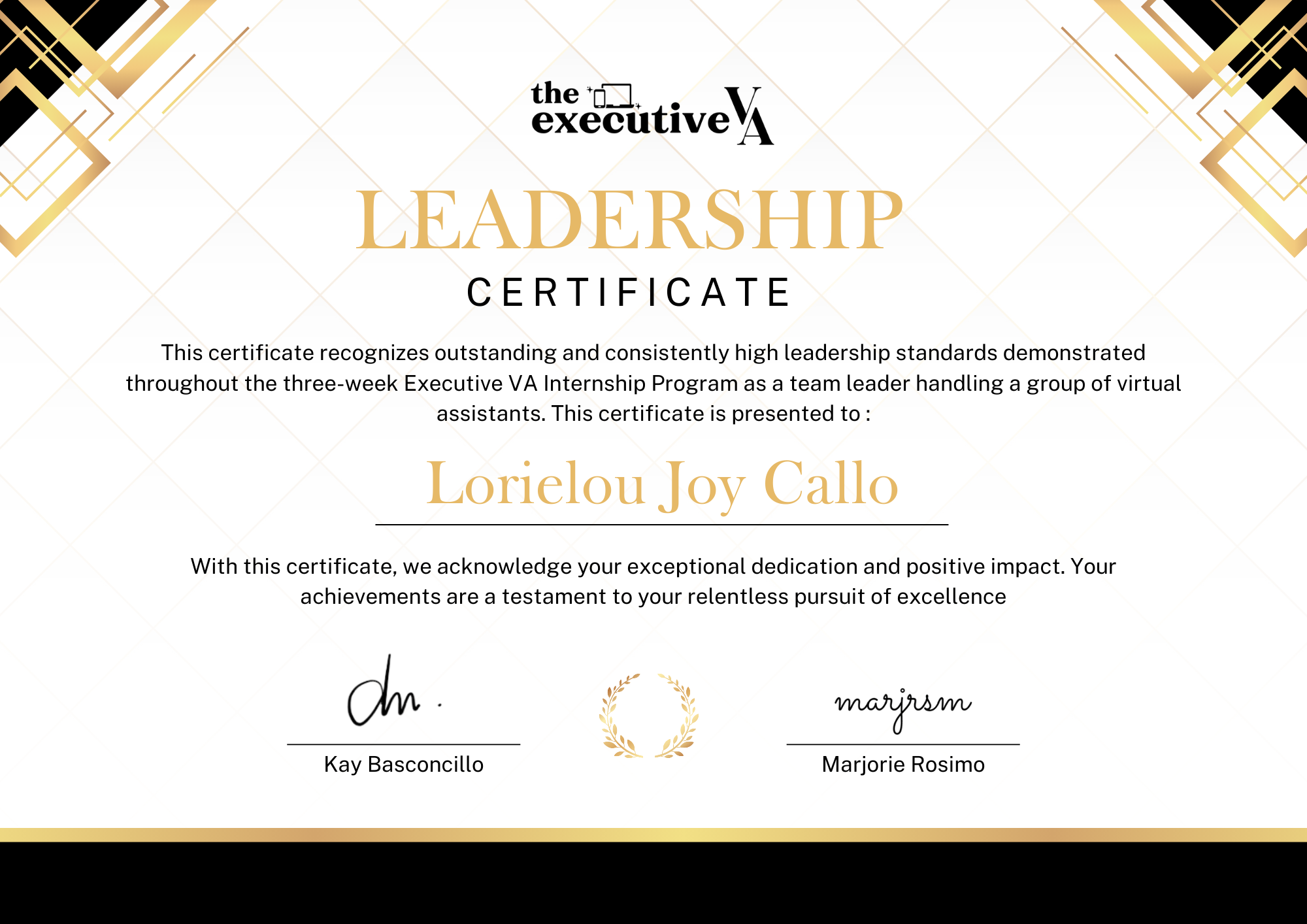 EA Internship Team Leadership Certificate