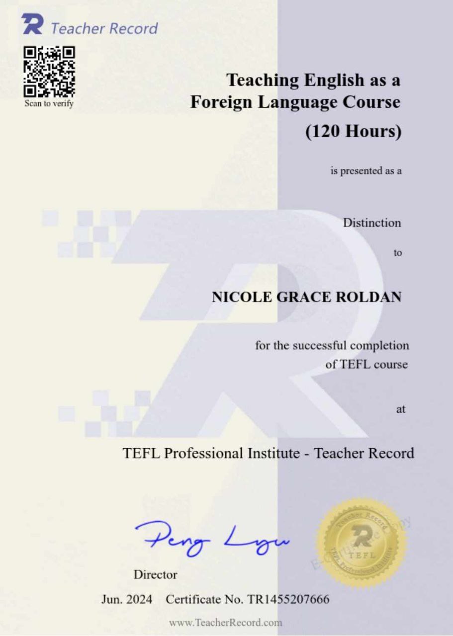 TEFL CERTIFICATE