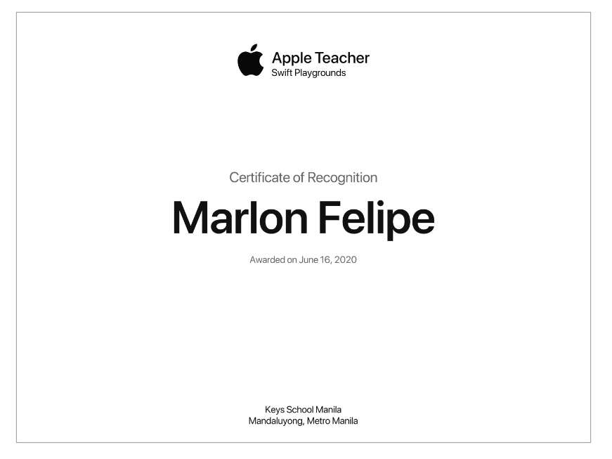 Apple Teacher (Swift Playgrounds)