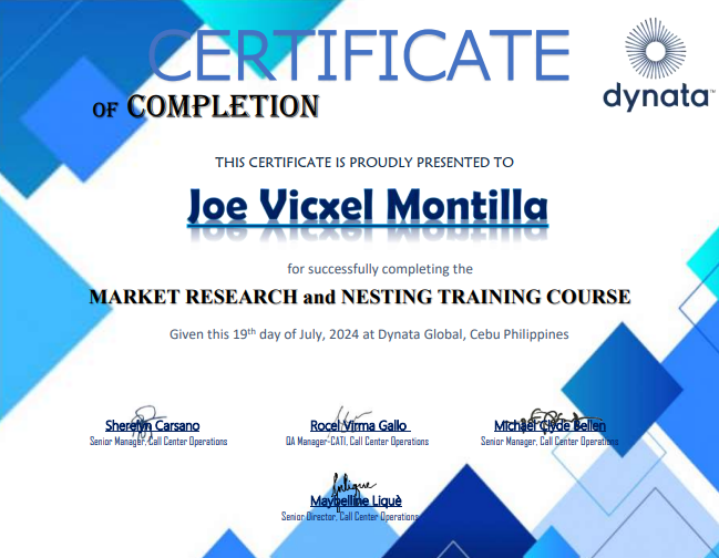 Market Research and Nesting Training Course