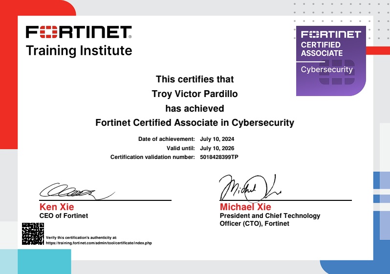 fortinet certified associate in cybersecurity