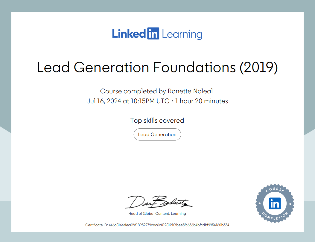 Lead Generation Foundations 2019