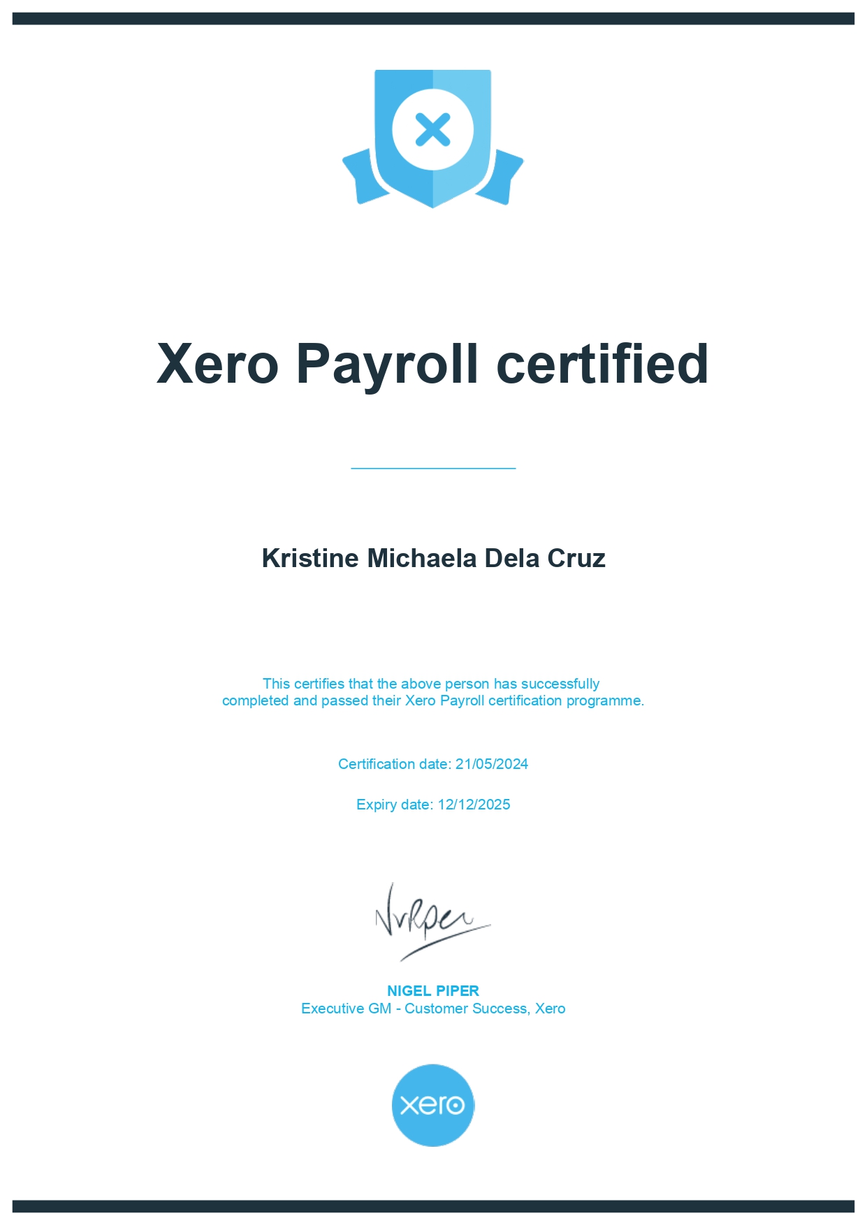 Xero Payroll Certified