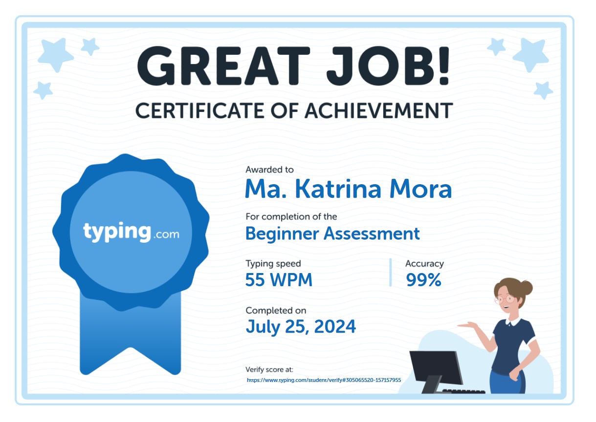 Typing Test Certificate