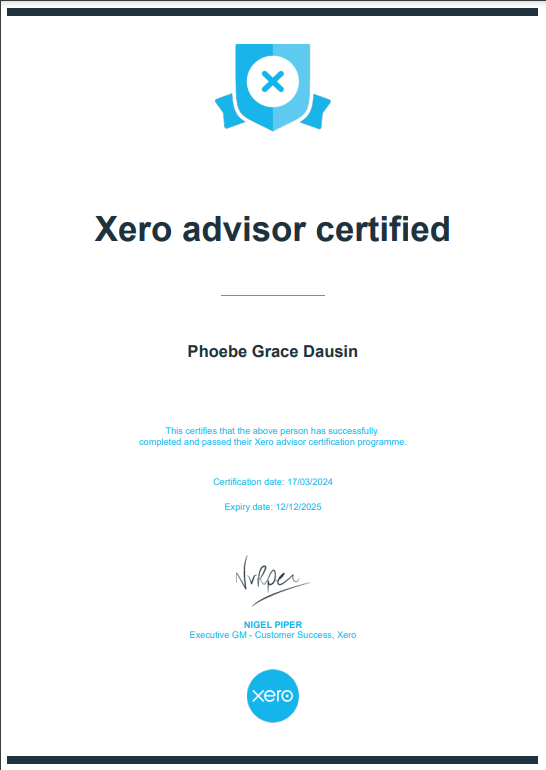 Xero Advisor Certificate