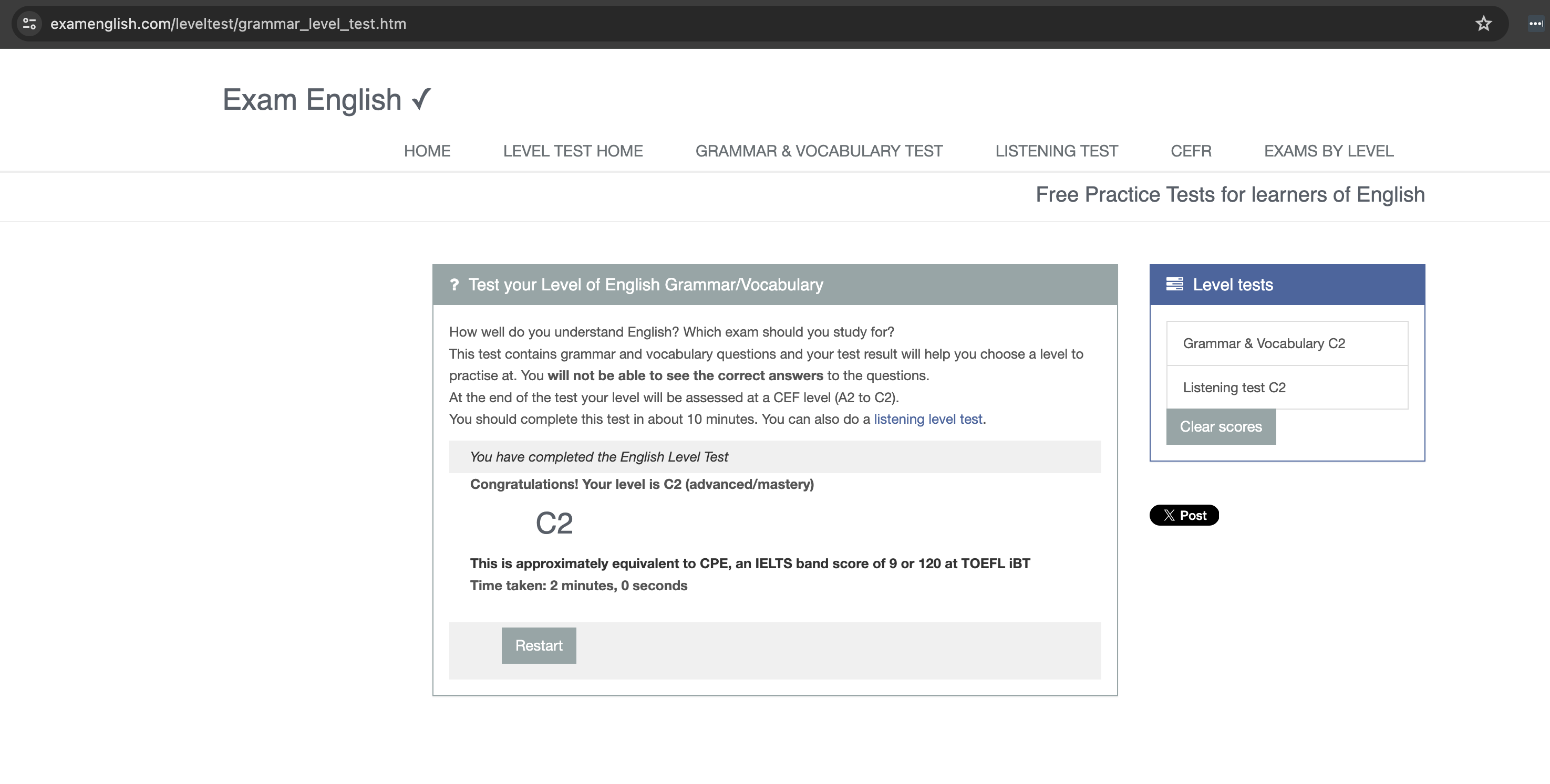 Grammar and Listening Test