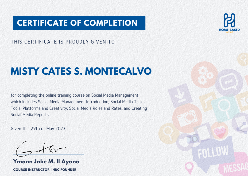 SMM Certificate