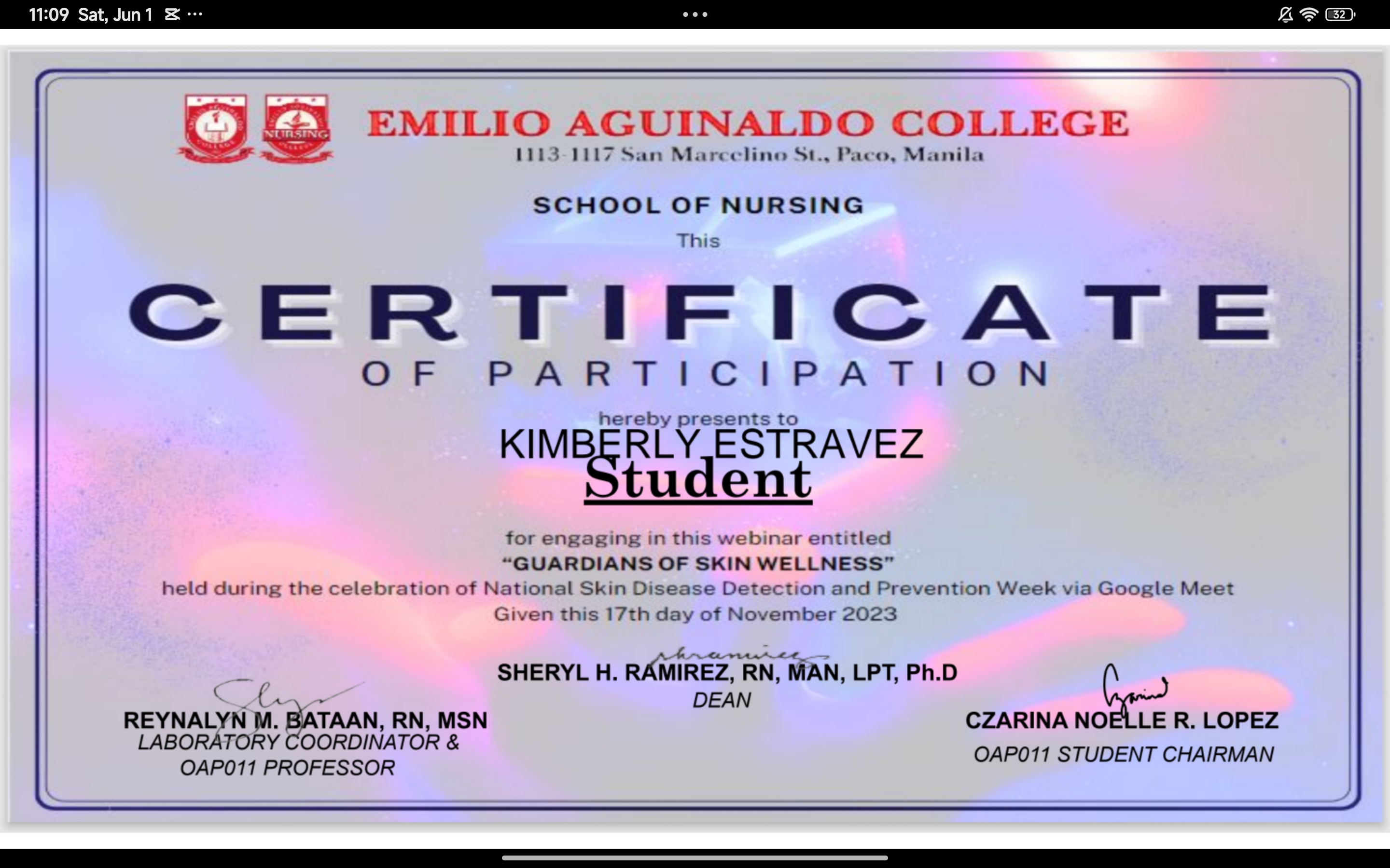 Certificate